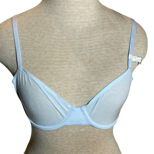 Smoothez by Aerie Bra Balconette Coverage Unlined Underwire Light Blue 32D - Picture 1 of 2