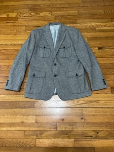 Banana Republic Mens Blazer Jacket Sz 42R Gray Tailored Fit Sport Coat Pockets - Picture 1 of 7