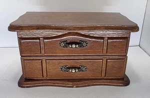 Kleine Vintage Schmuckschatulle aus Holz mit Schublade & Spiegel gebraucht *LESEN* - Bild 1 von 20