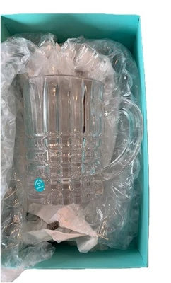 Taza de cerveza a cuadros de cristal tallada Tiffany & Co nueva en caja - 16 oz Foto 1 de 3