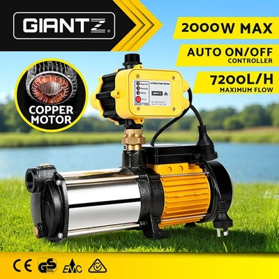Giantz Garden Water Pump High Pressure 1100-2000W 4-Stage Tank Irrigation Yellow - image 1 of 4