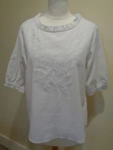 MUMIANXIU BRAND NEW WHITE EMBROIDERED TUNIC - SIZE LARGE - Picture 1 of 8