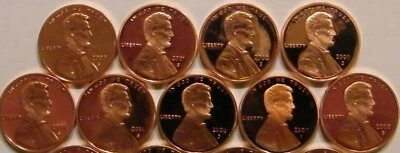 Juego de 9 monedas de 9 centavos conmemorativos Lincoln 2000-2008 S gema camafeo profundo a prueba de Estados Unidos como nuevo. Foto 1 de 2