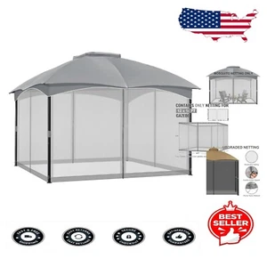 Insect-Resistant 12' x 14' Gazebo Netting with UV Protection & Double Zipper - Picture 1 of 11