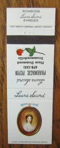 FUNDA LAURA SECORD CHOCOLATES MATCHBOOK: PHARMACIE PEPIN (DRUMMONDVILLE, QC) -D9 - Imagen 1 de 1