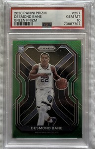 2020 Panini Prizm, Green Prizm DESMOND BANE RC #297 PSA 10 Rookie