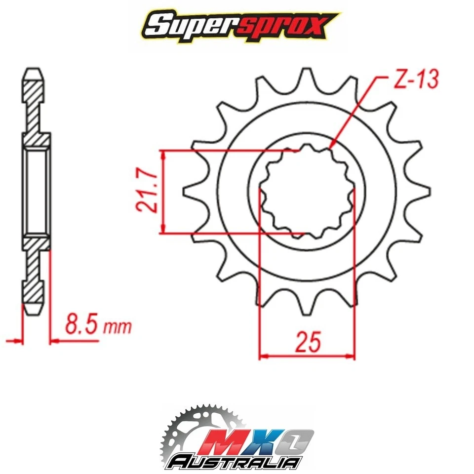 Supersprox Front Sprocket 16T for Kawasaki ZX-10R NINJA ABS 2011-2019 >525 — 第 1/1 张图片