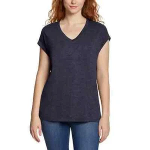 Camiseta Jessica Simpson Damas Cuello en V Tejido Manga Corta, Azul, L - Imagen 1 de 3