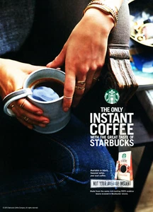 STARBUCKS COFFEE AD #28 RARE 2015 OUT OF PRINT MAGAZINE PAGE INSTANT COFFEE - Picture 1 of 2