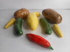1 Lot Of (8) Ceramic Vegetables Yellow Squash Potato's Pepper Baby Corn Pickles
