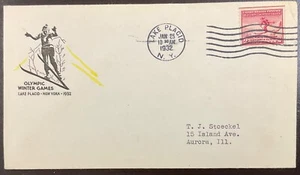 716 Torkel Gundel cachet Winter Olympics, Lake Placid FDC 1932 Black & Yellow - Picture 1 of 3