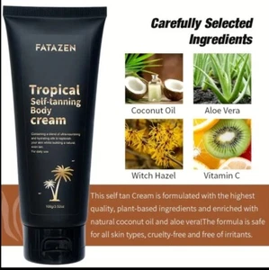 Fatazen Tropical Self-tanning Body Cream 3.52oz(100g) Darkening Skin Without Sun - Picture 1 of 11