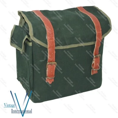 Pour Sacoche En Toile Robuste Verte Royal Enfield 350CC 500CC - Photo 1/4