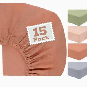 Musselin Spannbettlaken 100 % Baumwolle, Ultraweich 15er Pack (Koralle 28" x 52") - Bild 1 von 5