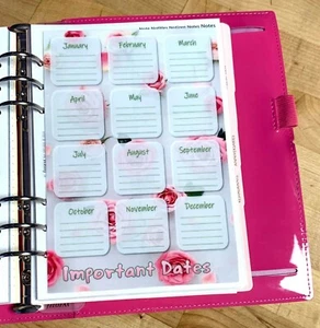 Panel de dos caras Important Dates para usar con Filofax A5 - Imagen 1 de 3