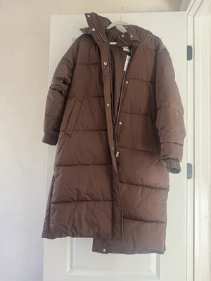 Abercrombie & Fitch Ultra Long Puffer Jacket M BROWN NWT - Image 1 of 4