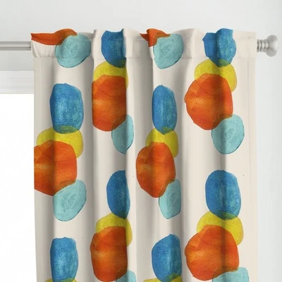 Watercolor Circles Mid Century Circles Retro Large Printed Custom Curtain Panel - Image 1 of 4