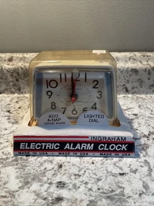 Vtg Alarm Clock Ingraham Toastmaster Inc 49-662 White Electric WORKS USA - Picture 1 of 6