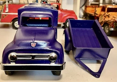 Vintage 1954 Tonka Sportsman caminhão de brinquedo de aço prensado com trailer e trailer - Imagem 1 de 4