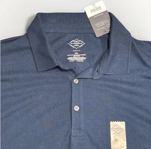 St. John's Bay Super Soft Mens Classic Fit Long Sleeve Polo Shirt Navy Size 3XL - Picture 1 of 4