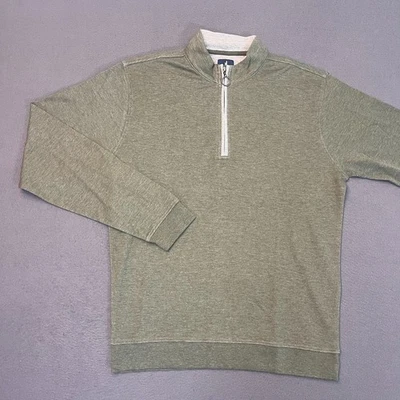 Johnnie-O Mens Sz Sm Sully Quarter Zip Pullover Wrinkle Resistant Sequoia Modal - Image 1 of 4