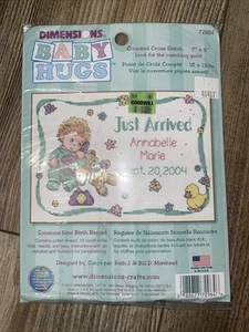 Dimensions Baby Abbracci Record Nascita Contato Punto Croce Ricamo Kit 72964 NOS - Foto 1 di 4