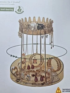 360° Rotating Jewelry Organizer Display Stand, Crown-Shaped Amber - Picture 1 of 6