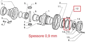 Anello Spessore Differenziale 0,9mm Fiat Lancia Alfa Romeo OEM 4177453 = 7728984 - Imagen 1 de 2