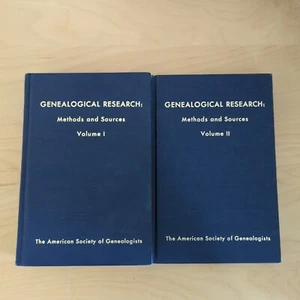 Genealogical Research Methods and Sources Volumes 1 and 2 HC 1973 Printings - Picture 1 of 6