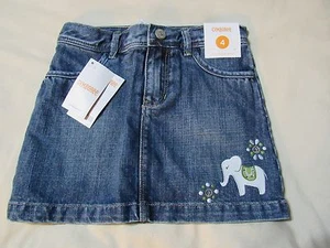 NWT GYMBOREE BATIK SUMMER BLUE DENIM ELEPHANT SKORT SKIRT GIRLS Size 4 - Picture 1 of 2