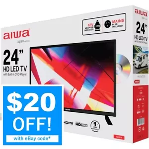 Aiwa 24" 12v In Car or 240V Home Digital HD TV LED LCD With Built In DVD Player - Picture 1 of 4