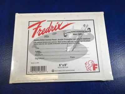 Fredrix 6x8 Canvas Panel Acrylic Primed - Package of 3 - Image 1 of 2