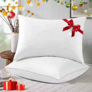 Juego de 2 almohadas tamaño queen, almohadas de calidad de hotel de lujo, plumón suave premium Alt - Imagen 1 de 12