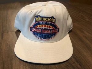 True Vintage Minnesota Host To NFL Super Bowl XXVI New Era White SnapBack Hat - Picture 1 of 9