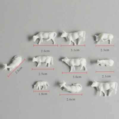 10PC Cow Animal HO/OO 1:87 Scale Miniatures Farm Grassland Pasture Scene Model - Image 1 of 4