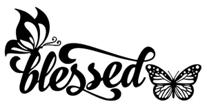 Blessed Butterfly Vinyl Decal, Bumper Sticker, Christian, car, windows, outdoors - Picture 1 of 5