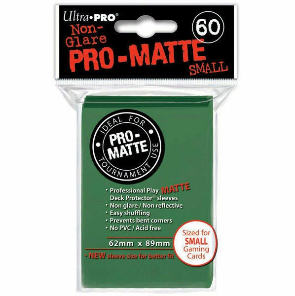 60 Ultra Pro Deck Protector Matte Green Yugioh Small Card Sleeves 84265