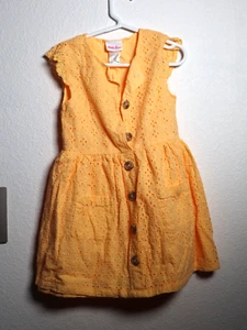 (6x) Light Orange Floral Dress with Buttons/ Pockets. - Picture 1 of 5