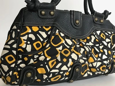 Limited Edition large satchel multi geo print color black brass studs quality - Image 1 of 4
