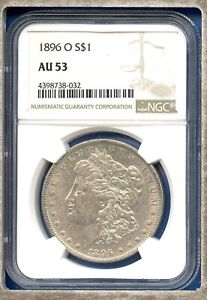 1896 O NGC AU53 Morgan Dollar $1 US Mint Silver Coin Rare Key Date 1896-O AU-53