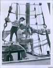1957 Dr Earle Reynolds Shoots Sun With Sextant On Yacht Phoenix Boats Photo 7X9