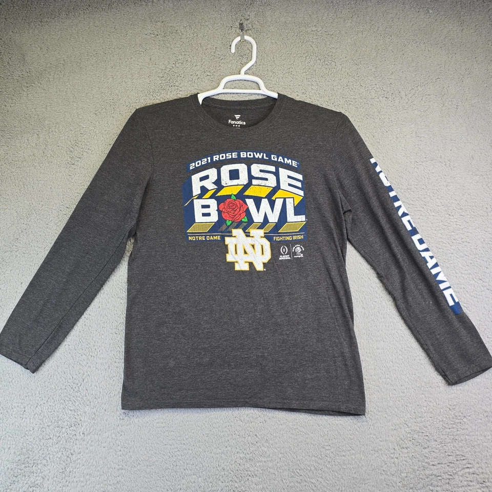 Notre Dame Fighting Irish Shirt Adult Medium 2021 Rose Bowl Long Sleeve Fanatics - Image 1 of 4