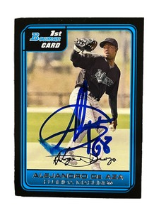 ALEJANDRO DE AZA Signed 2006 Bowman Prospects #B8 MARLINS Baseball Card COA