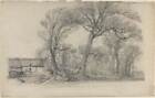 Landscape with Trees, Cottage, and Farm Wagon, 1858 30x40 Canvas