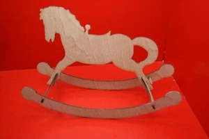 Madera contrachapada mecedora caballo corte láser artesanías decoración pintura - Imagen 1 de 4