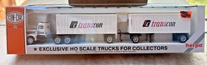 Con-Cor Tractor 27 Foot Twin Trailers Transcon 0004-001029 Boxed NOS HO Scale - Picture 1 of 3