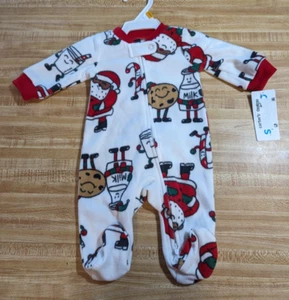 Pijama Carter's Baby Unisex Talla Recién Nacido 100% Poliéster Blanco Papá Noel Navidad - Imagen 1 de 1