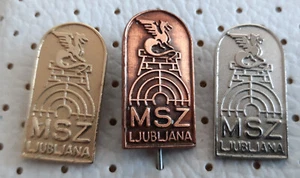 Shooting association of Ljubljana MSZ Dragon coat of arms Slovenia pins - Picture 1 of 1
