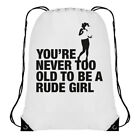 Never Too Old To Be A  Rude Girl 2 Tone Draw String Bag Ska Specials Madness