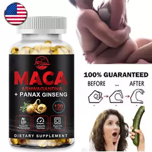 Male Enhancing Libido 120 Capsules - Maca Root,Massive Girth Enlargement Support - Picture 1 of 15